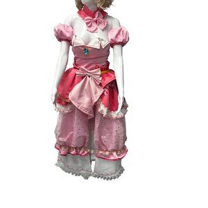 Miccostumes Princess Peach Cosplay Costume With Crown & Accessories  Women's  Si